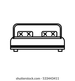 hotel bed isolated icon