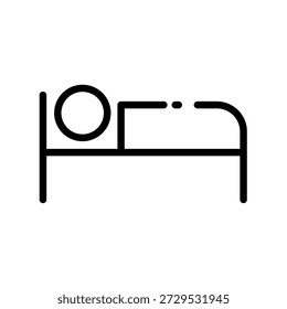  Hotel bed line icon, accommodation and bedroom sign, vector icon