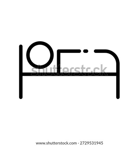  Hotel bed line icon, accommodation and bedroom sign, vector icon