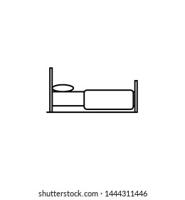 Hotel Bed line icon, outline vector sign, linear style pictogram isolated on white. Symbol, logo illustration. Editable stroke. Pixel perfect vector graphics