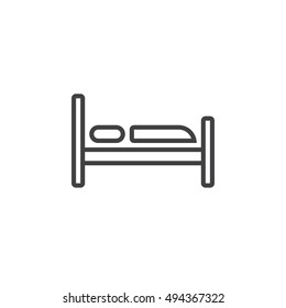Hotel Bed line icon, outline vector sign, linear pictogram isolated on white. logo illustration
