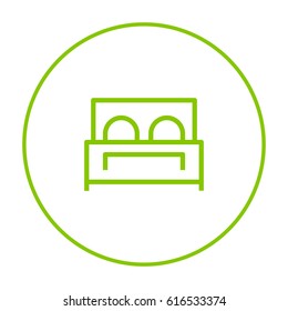 Hotel bed line vector icon