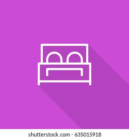 Hotel bed line vector icon