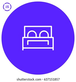 Hotel bed line vector icon