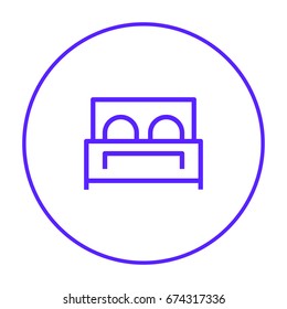 Hotel bed line vector icon
