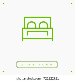 Hotel bed line vector icon