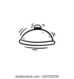 hotel bell doodle icon vector hand drawing 