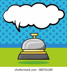 hotel bell doodle, speech bubble