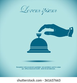 Hotel Bell and hand Icon.