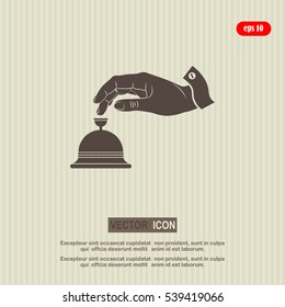 Hotel Bell and hand Icon.