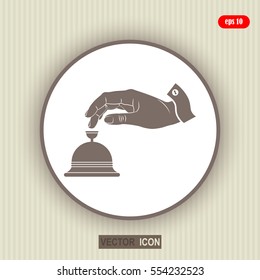 Hotel Bell and hand Icon.