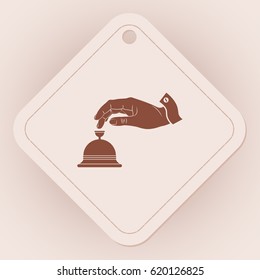 Hotel Bell and hand Icon.