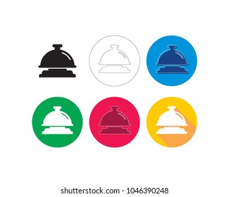 Hotel bell  icon inside circle
