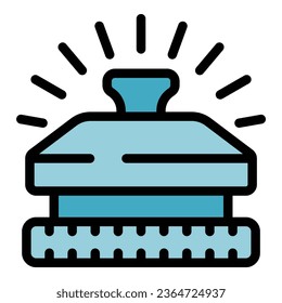 Hotel bell icon outline vector. Hostel facility. Modern resource color flat