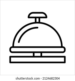 Hotel Bell Icon. Reception bell line icon, outline vector sign, linear pictogram. Help desk symbol isolated on white background