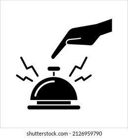 Hotel Bell Icon. Reception bell line icon, outline vector sign, linear pictogram. Help desk symbol isolated on white background