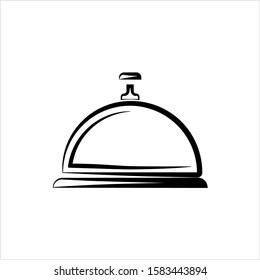 Hotel Bell Icon, Reception Bell Vector Art Illustration