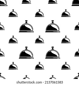 Hotel Bell Icon Seamless Pattern, Reception Bell Vector Art Illustration