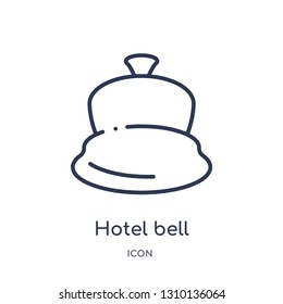 hotel bell icon from travel outline collection. Thin line hotel bell icon isolated on white background.
