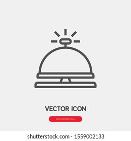 hotel bell icon vector. Linear style sign for mobile concept and web design. hotel bell symbol illustration. Pixel vector graphics - Vector.