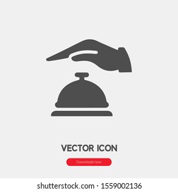 hotel bell icon vector. Linear style sign for mobile concept and web design. hotel bell symbol illustration. Pixel vector graphics - Vector.