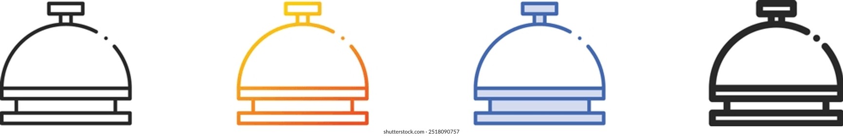 hotel bell icon.Thin Linear, Gradient, Blue Stroke and bold Style Design Isolated On White Background