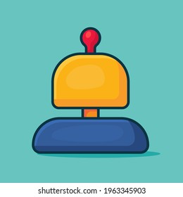 ilustración vectorial de dibujos animados aislados de campana de hotel en estilo plano