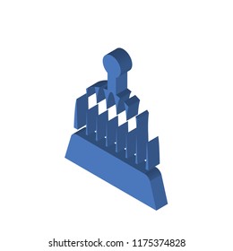 Hotel bell isometric left top view 3D icon