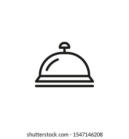 Hotel bell line icon. Bell, ringing, reception. Hotel concept. Vector illustration can be used for topics like hotel business, tourism, service industry