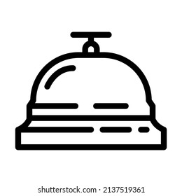 hotel bell line icon vector. hotel bell sign. isolated contour symbol black illustration