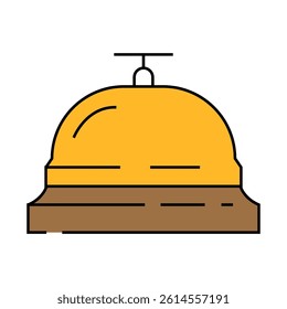 hotel bell line icon vector. hotel bell sign. isolated symbol illustration