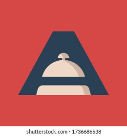 Hotel bell logo vector. Trendy flat hotel bell icon from travel collection isolated on white background. Letter A hotel logo.