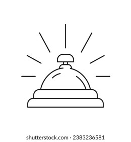 hotel bell outline icon. isolated line vector illustration from travel collection. editable thin stroke hotel bell icon on white background