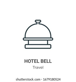 Hotel bell outline vector icon. Thin line black hotel bell icon, flat vector simple element illustration from editable travel concept isolated stroke on white background