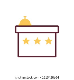 hotel bell ring in reception desk vector illustration design