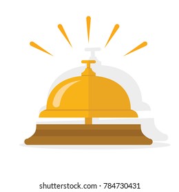 Hotel Bell, Service Bell, Reception Bell Icon. Flat Vector Illustration.