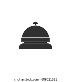 Hotel Bell, Service Bell, Reception bell. Simple gray icon isolated on white background. 