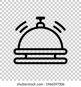Campana de hotel, icono simple. Símbolo lineal modificable negro sobre fondo transparente