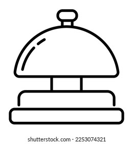 Icono del vector del timbre del hotel en un estilo moderno y moderno, fácil de usar