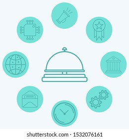 Hotel bell vector icon sign symbol