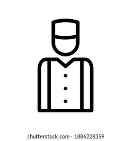 hotel bellboy vector line icon