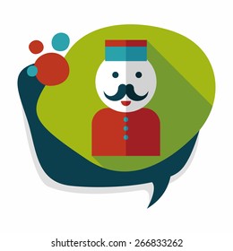 Hotel bellhop flat icon with long shadow,eps10