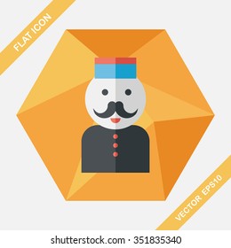 Hotel bellhop flat icon with long shadow,eps10
