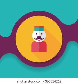 Hotel bellhop flat icon with long shadow,eps10