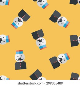 Hotel bellhop flat icon,eps10 seamless pattern background