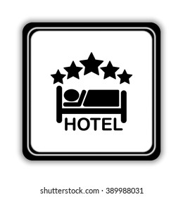 hotel  - black vector icon