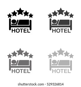 hotel  - black vector icon