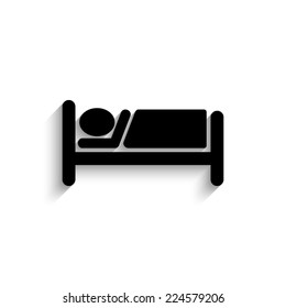 Hotel  - black vector icon with shadow
