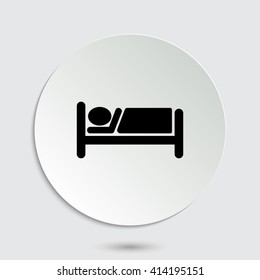 Hotel - black vector icon  with shadow