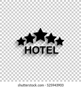 hotel - black vector  icon with shadow